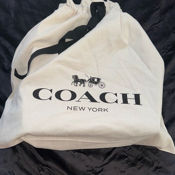 Coach Black Tote with Striped Handles and Textured Leather - Picture 3 of 5
